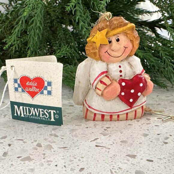 Midwest of Cannon Falls ANGEL WITH HEART Eddie Walker Christmas Ornament - Picture 1 of 6